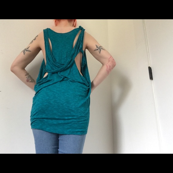 Scott Y2K Dreams of Zebra Blue Marble Racerback Tank Full Open Back - Picture 4 of 8